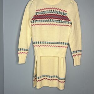 Vintage Avon Fashions Sweater Skirt Set Small